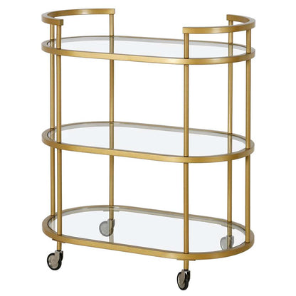 Hudson & Canal - Leif 30in Wide Oval Bar Cart in Brass - BC1147 veiw 4