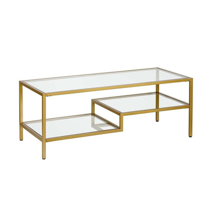 Hudson & Canal - Lovett 45in Wide Rectangular Coffee Table in Brass - CT0359 veiw 1