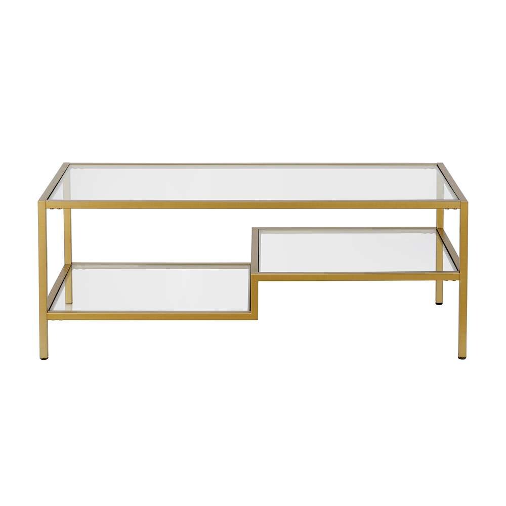 Hudson & Canal - Lovett 45in Wide Rectangular Coffee Table in Brass - CT0359 veiw 3