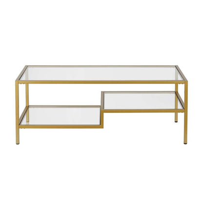 Hudson & Canal - Lovett 45in Wide Rectangular Coffee Table in Brass - CT0359 veiw 3
