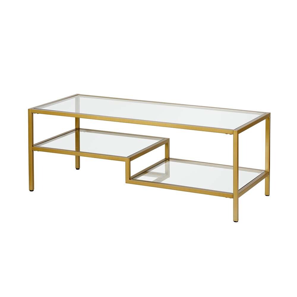 Hudson & Canal - Lovett 45in Wide Rectangular Coffee Table in Brass - CT0359 veiw 4