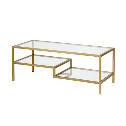 Hudson & Canal - Lovett 45in Wide Rectangular Coffee Table in Brass - CT0359 veiw 4