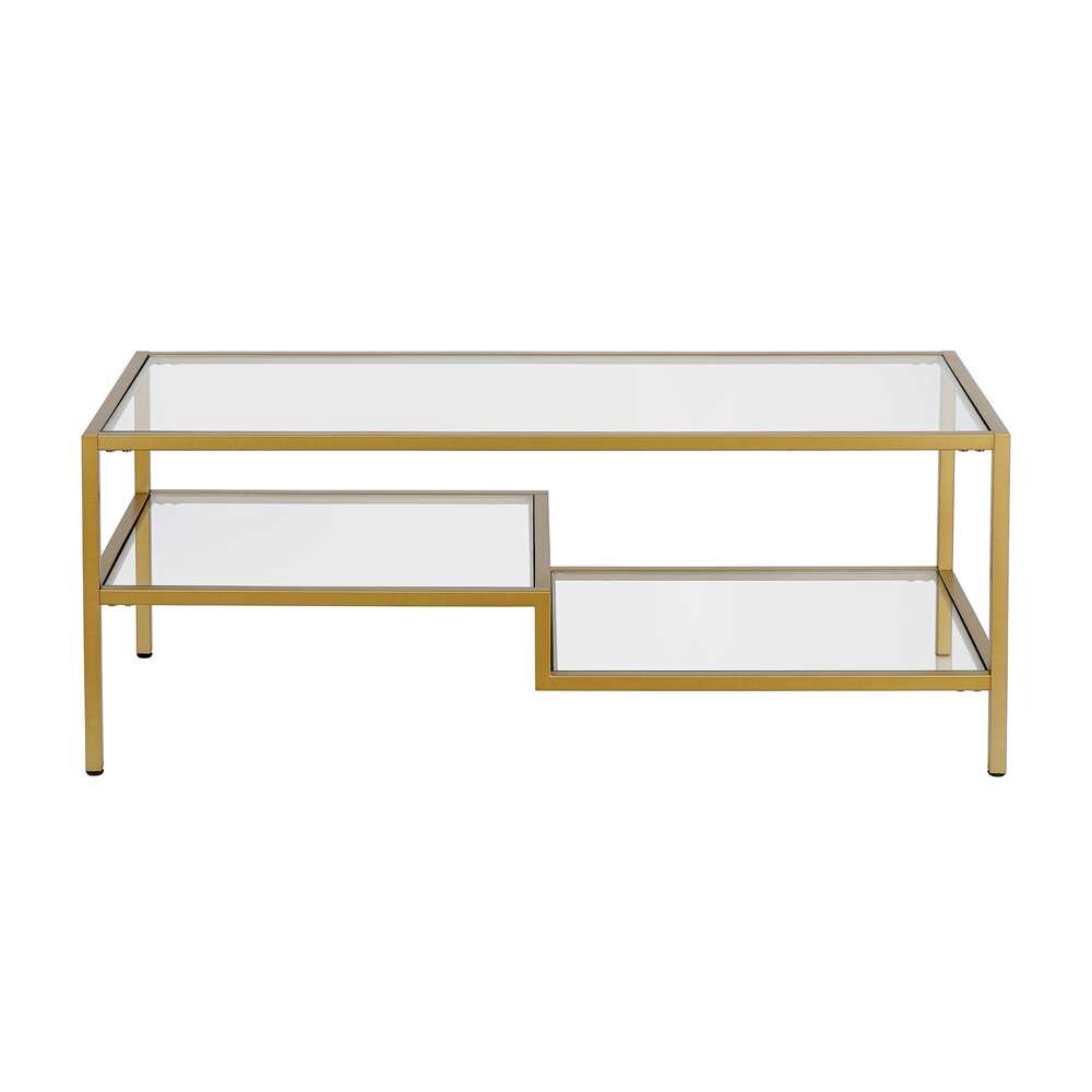 Hudson & Canal - Lovett 45in Wide Rectangular Coffee Table in Brass - CT0359 veiw 5