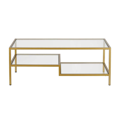 Hudson & Canal - Lovett 45in Wide Rectangular Coffee Table in Brass - CT0359 veiw 5