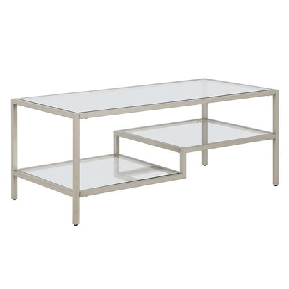 Hudson & Canal - Lovett 45in Wide Rectangular Coffee Table in Satin Nickel - CT0847 veiw 1