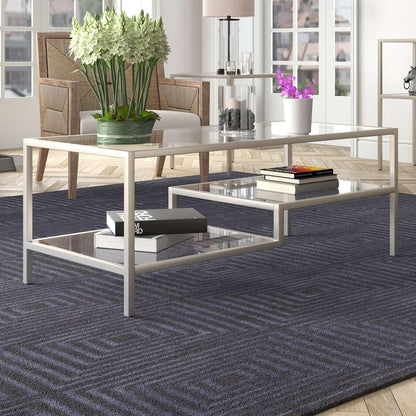 Hudson & Canal - Lovett 45in Wide Rectangular Coffee Table in Satin Nickel - CT0847 veiw 2