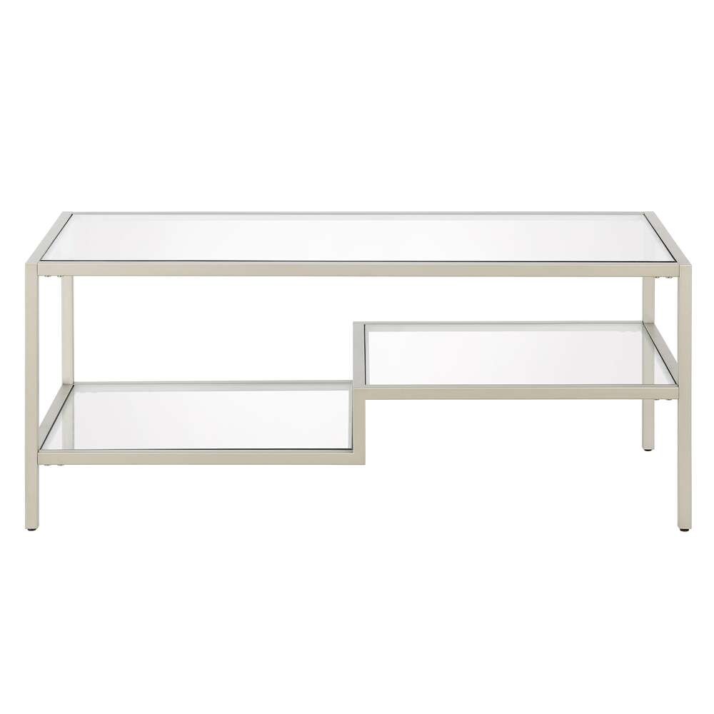 Hudson & Canal - Lovett 45in Wide Rectangular Coffee Table in Satin Nickel - CT0847 veiw 3
