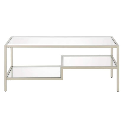 Hudson & Canal - Lovett 45in Wide Rectangular Coffee Table in Satin Nickel - CT0847 veiw 3
