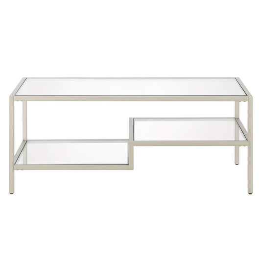 Hudson & Canal - Lovett 45in Wide Rectangular Coffee Table in Satin Nickel - CT0847 veiw 3
