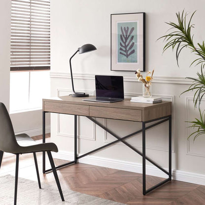 Hudson & Canal - Mason Rectangular 47.75in Wide Desk in Antiqued Gray Oak - OF1297 veiw 2