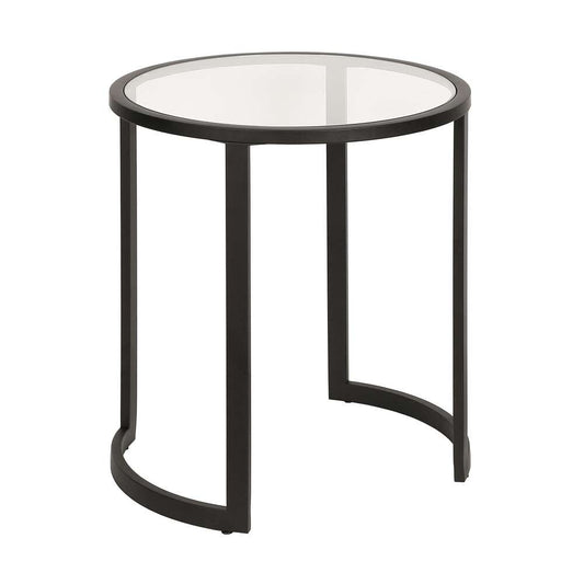 Hudson & Canal - Mitera 20in Wide Round Side Table in Blackened Bronze - ST0241 veiw 1