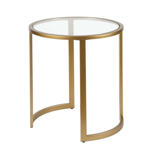 Hudson & Canal - Mitera 20in Wide Round Side Table in Brass - ST0242 veiw 1