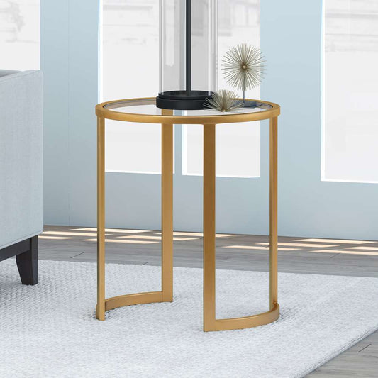 Hudson & Canal - Mitera 20in Wide Round Side Table in Brass - ST0242 veiw 2