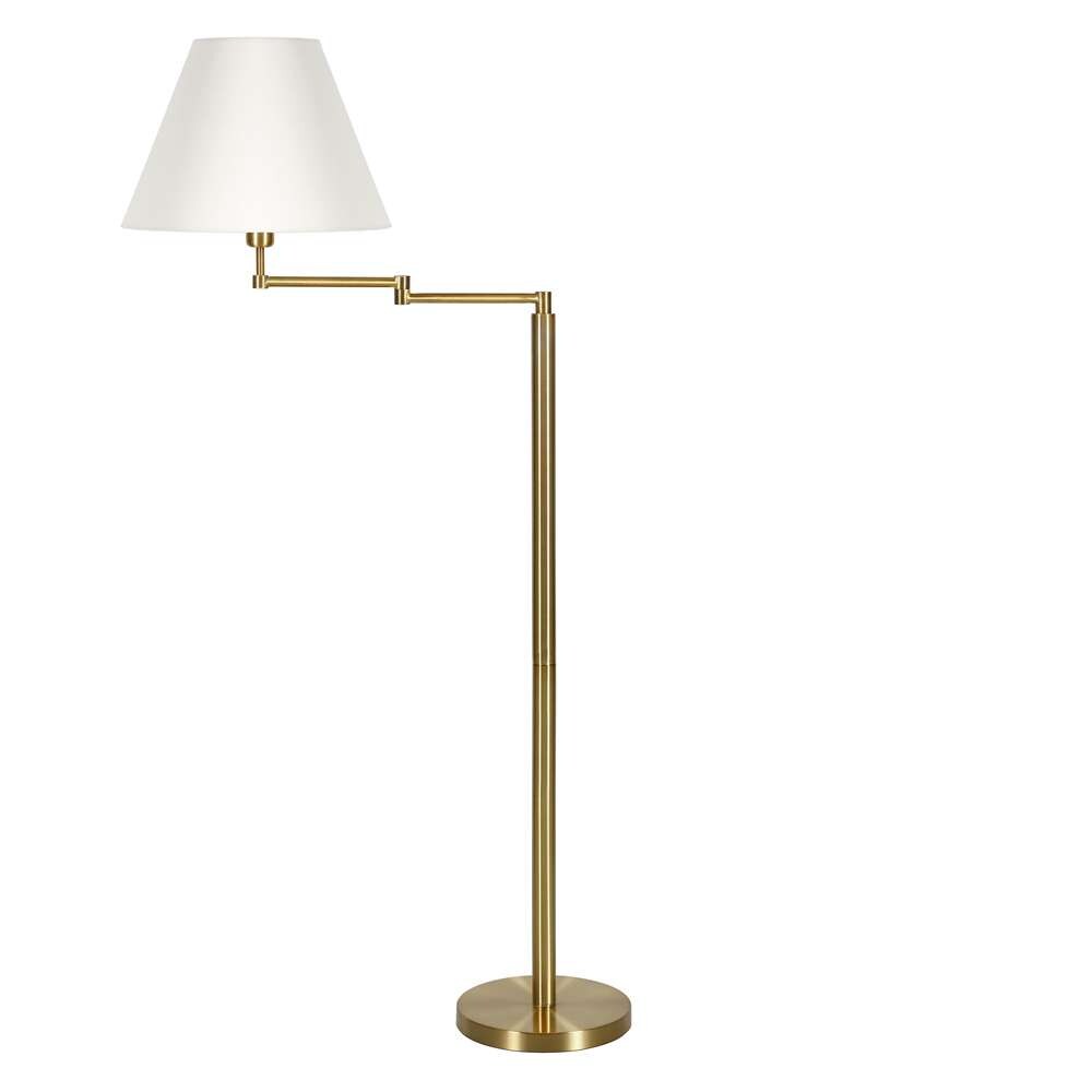 Hudson & Canal - Moby Swing Arm Floor Lamp with Fabric Empire Shade in Brass/White - FL0363 veiw 3