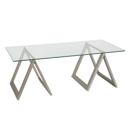Hudson & Canal - Modara 46in Wide Rectangular Coffee Table in Satin Nickel - CT0063 veiw 1