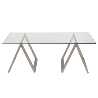 Hudson & Canal - Modara 46in Wide Rectangular Coffee Table in Satin Nickel - CT0063 veiw 3