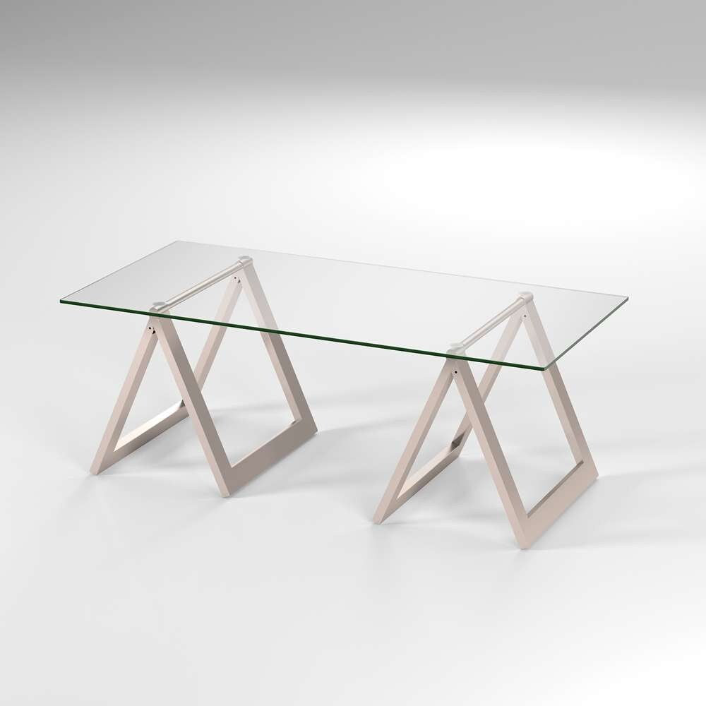 Hudson & Canal - Modara 46in Wide Rectangular Coffee Table in Satin Nickel - CT0063 veiw 5