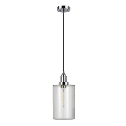 Hudson & Canal - Nora 7.87in Wide Pendant with Glass Shade in Polished Nickel/Seeded - PD0075 veiw 1