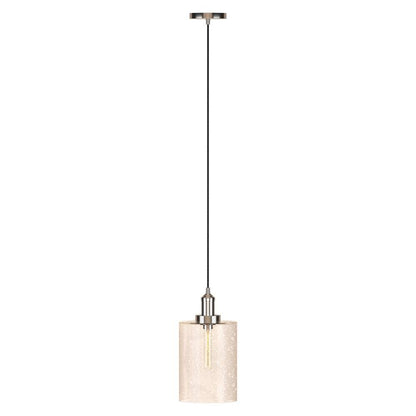 Hudson & Canal - Nora 7.87in Wide Pendant with Glass Shade in Polished Nickel/Seeded - PD0075 veiw 3