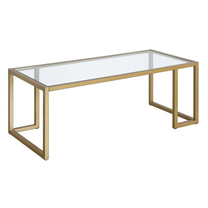 Hudson & Canal - Oscar 45in Wide Rectangular Coffee Table in Brass - CT1332 veiw 1