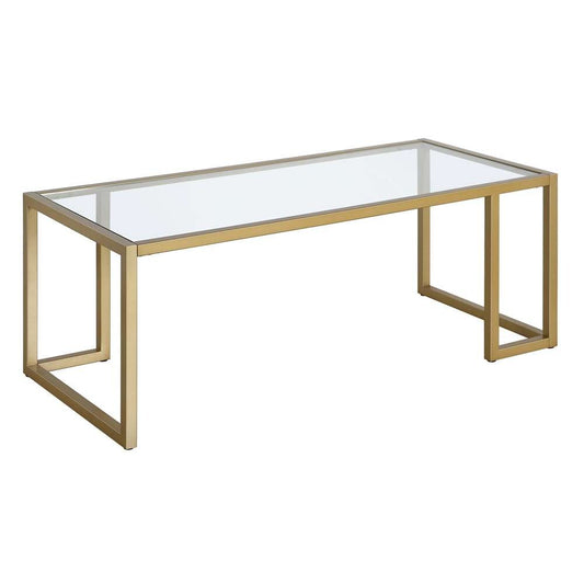 Hudson & Canal - Oscar 45in Wide Rectangular Coffee Table in Brass - CT1332 veiw 1