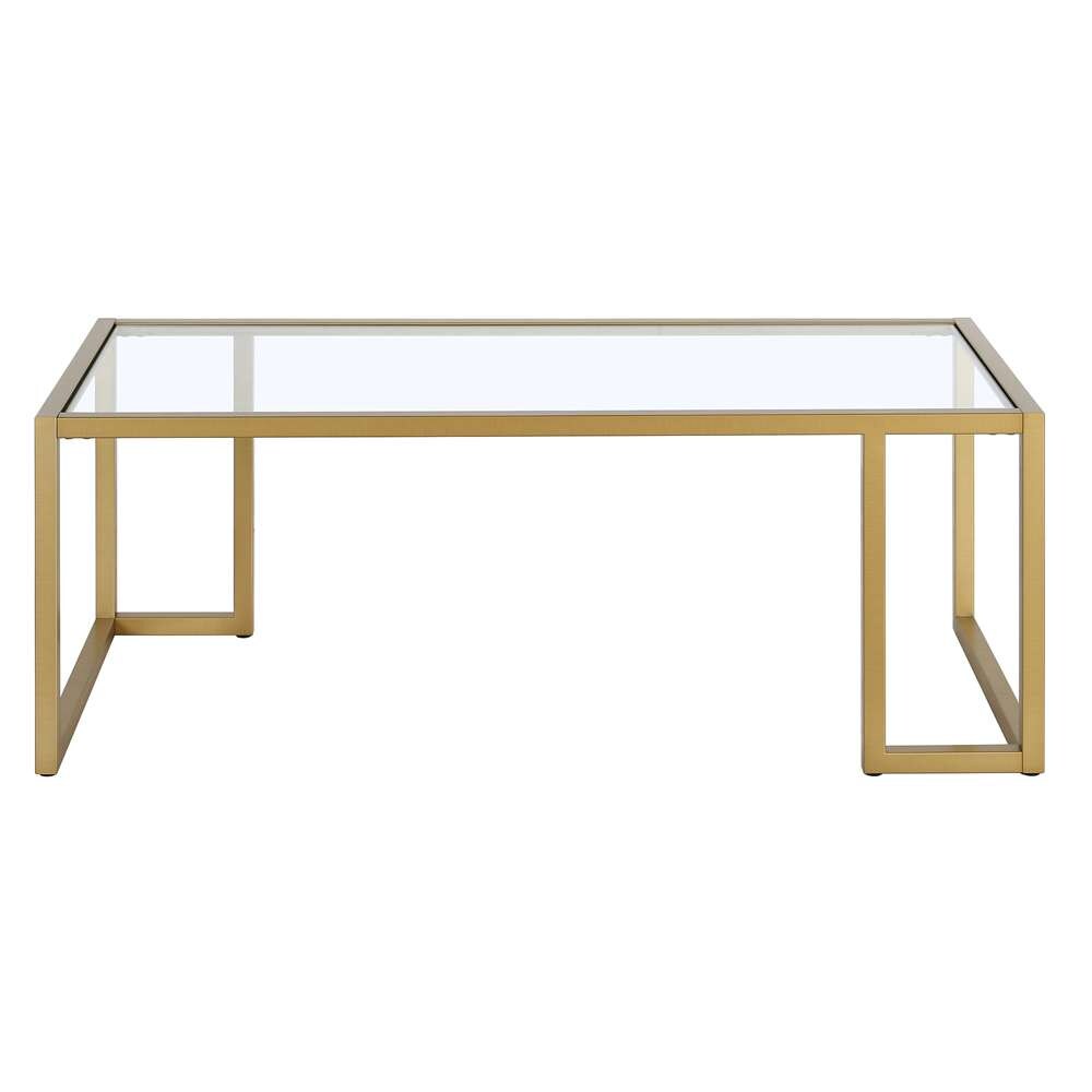 Hudson & Canal - Oscar 45in Wide Rectangular Coffee Table in Brass - CT1332 veiw 3