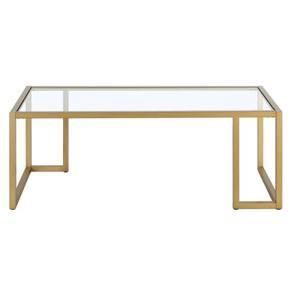 Hudson & Canal - Oscar 45in Wide Rectangular Coffee Table in Brass - CT1332 veiw 3