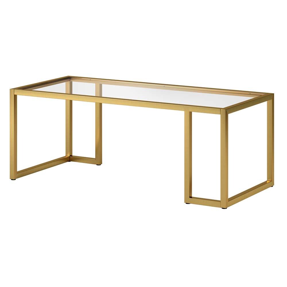 Hudson & Canal - Oscar 45in Wide Rectangular Coffee Table in Brass - CT1332 veiw 4