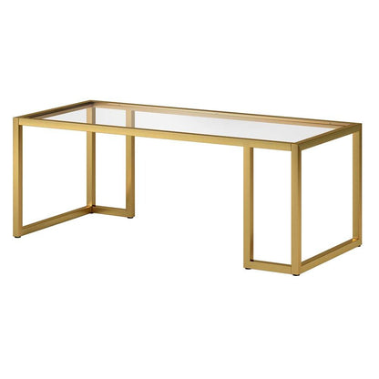 Hudson & Canal - Oscar 45in Wide Rectangular Coffee Table in Brass - CT1332 veiw 4