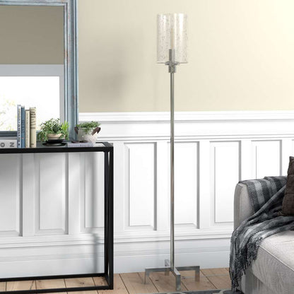 Hudson & Canal - Panos 66.25in Tall Floor Lamp with Glass Shade in Polished Nickel/Clear - FL0437 veiw 2