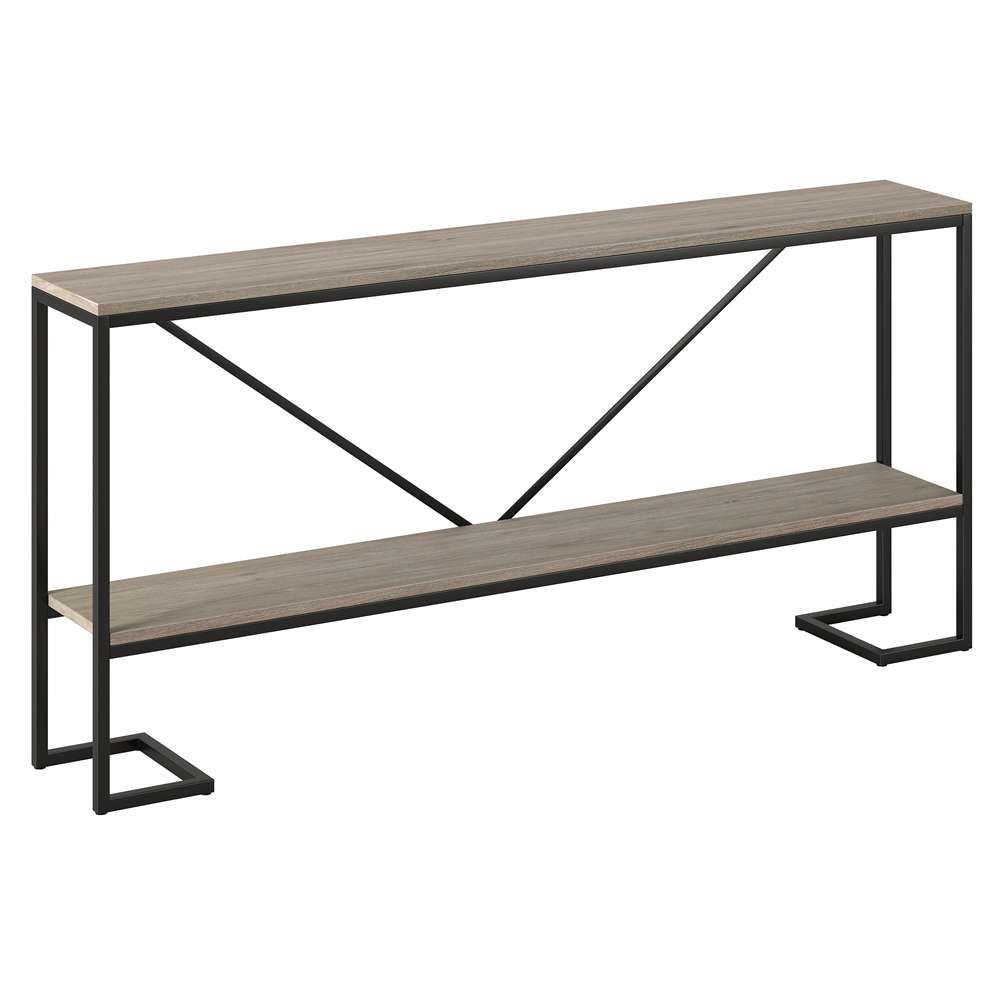 Hudson & Canal - Phoebe 64in Wide Rectangular Console Table in Blackened Bronze/Antiqued Gray Oak - AT1487 veiw 1