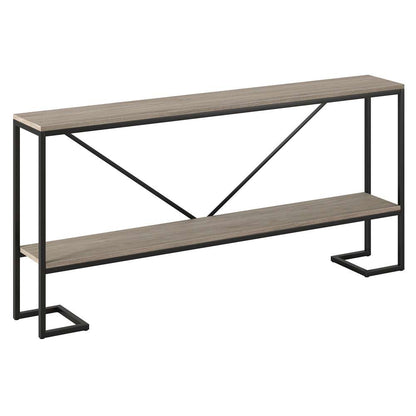 Hudson & Canal - Phoebe 64in Wide Rectangular Console Table in Blackened Bronze/Antiqued Gray Oak - AT1487 veiw 1