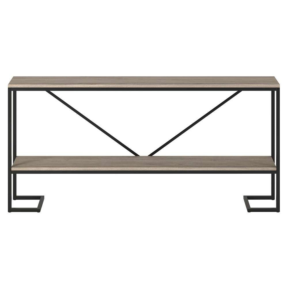 Hudson & Canal - Phoebe 64in Wide Rectangular Console Table in Blackened Bronze/Antiqued Gray Oak - AT1487 veiw 3