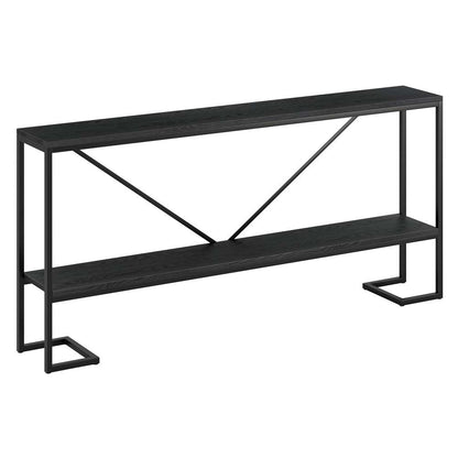 Hudson & Canal - Phoebe 64in Wide Rectangular Console Table in Blackened Bronze/Black Grain - AT1486 veiw 1