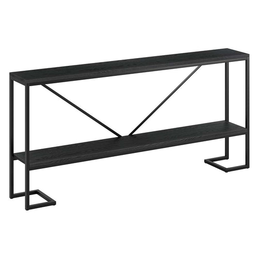 Hudson & Canal - Phoebe 64in Wide Rectangular Console Table in Blackened Bronze/Black Grain - AT1486 veiw 1