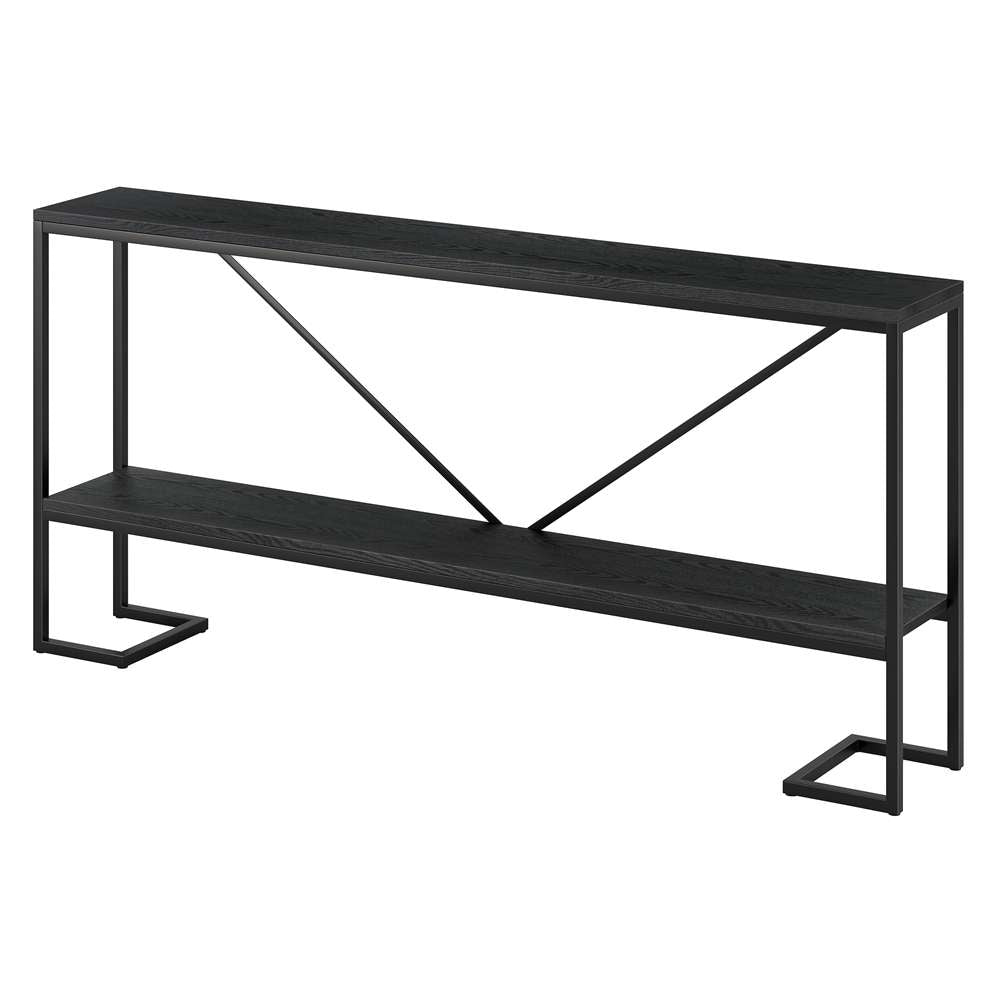Hudson & Canal - Phoebe 64in Wide Rectangular Console Table in Blackened Bronze/Black Grain - AT1486 veiw 4