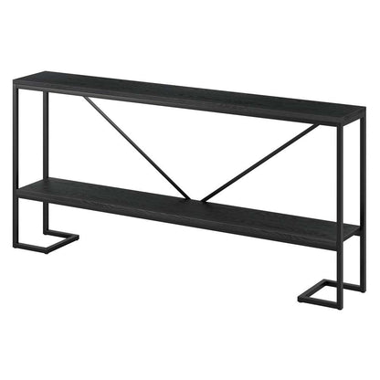 Hudson & Canal - Phoebe 64in Wide Rectangular Console Table in Blackened Bronze/Black Grain - AT1486 veiw 4