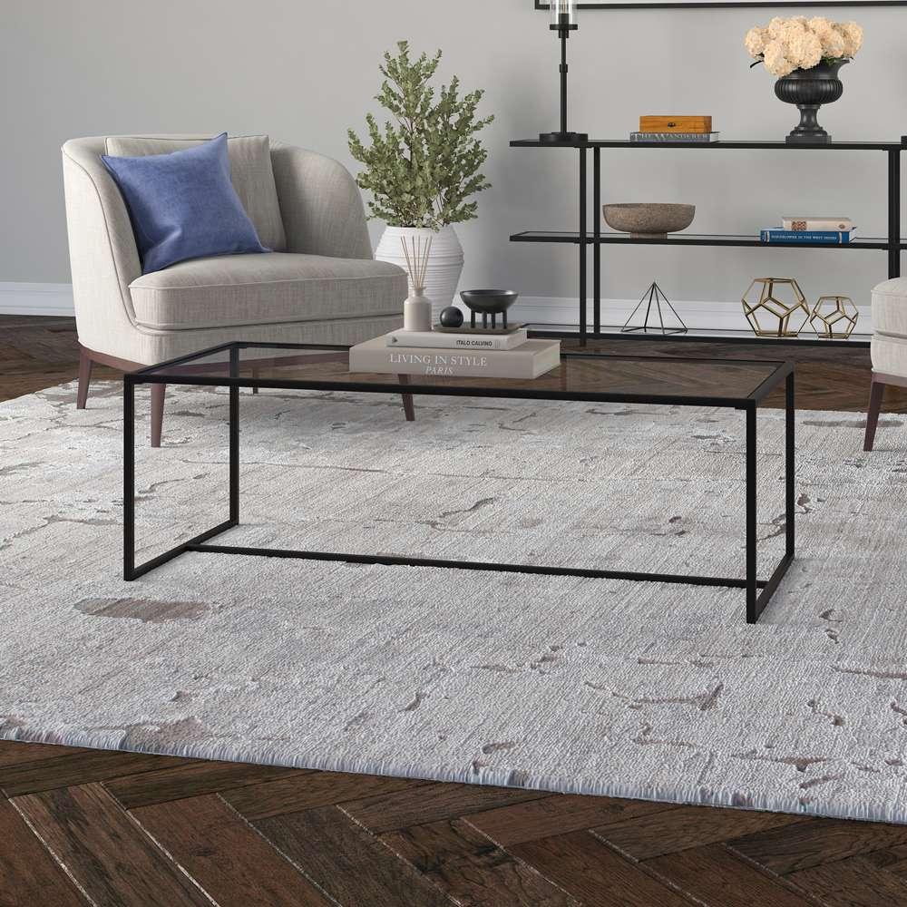 Hudson & Canal - Pico 47.25in Wide Rectangular Coffee Table in Blackened Bronze - CT1661 veiw 2
