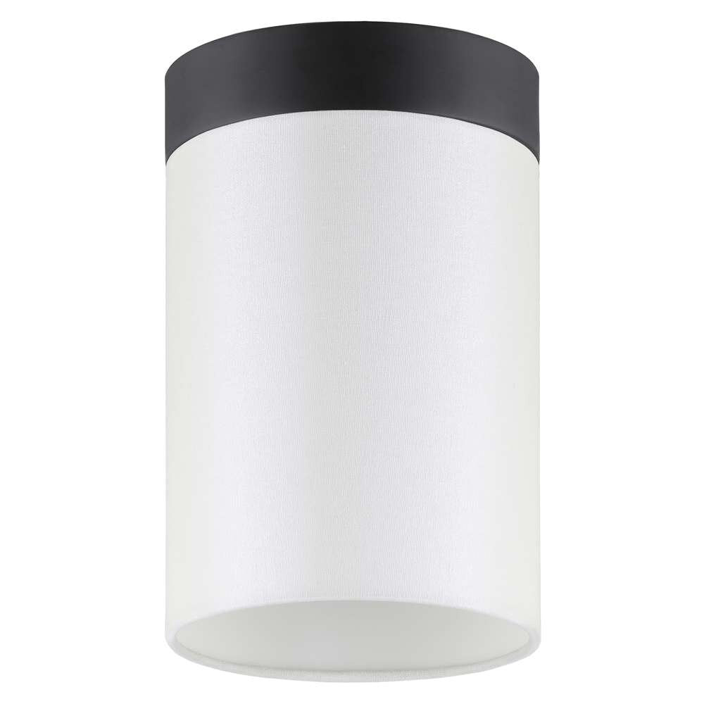 Hudson & Canal - Piper 6in Flush Mount with Fabric Shade in Blackened Bronze/White - SF1650 veiw 1