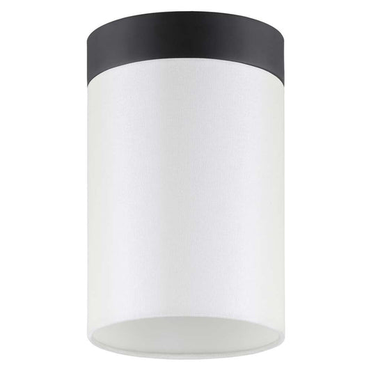 Hudson & Canal - Piper 6in Flush Mount with Fabric Shade in Blackened Bronze/White - SF1650 veiw 1
