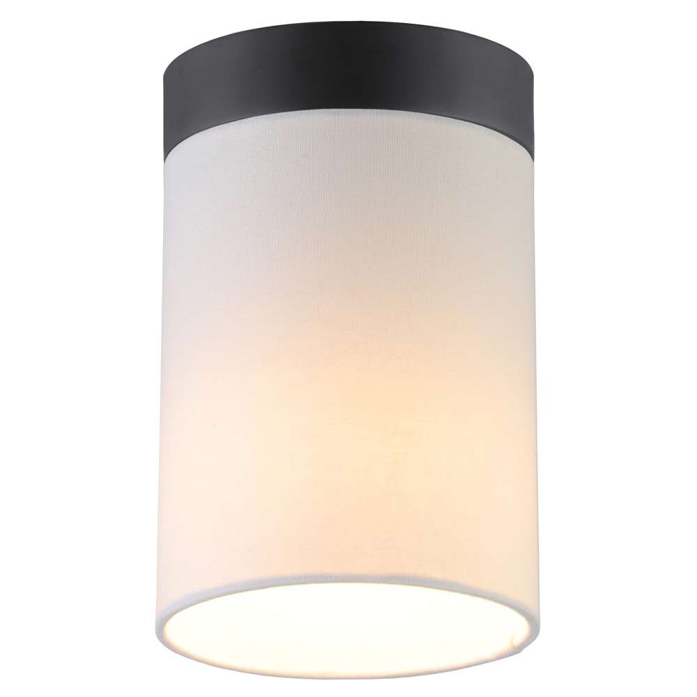 Hudson & Canal - Piper 6in Flush Mount with Fabric Shade in Blackened Bronze/White - SF1650 veiw 3