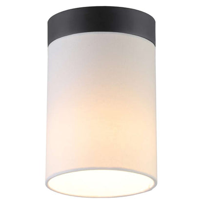 Hudson & Canal - Piper 6in Flush Mount with Fabric Shade in Blackened Bronze/White - SF1650 veiw 3