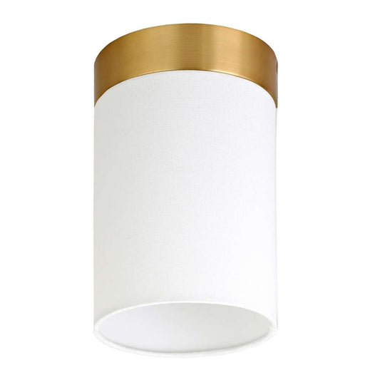 Hudson & Canal - Piper 6in Flush Mount with Fabric Shade Brushed Brass/White - SF1651 veiw 1