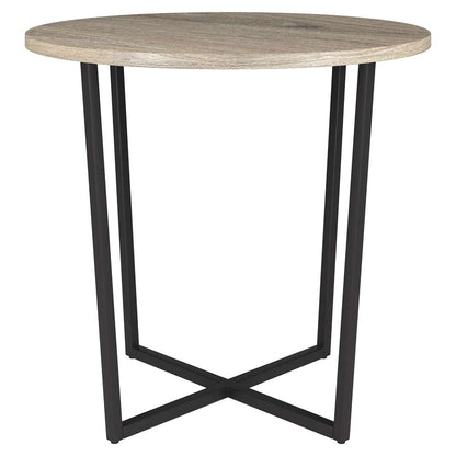 Hudson & Canal - Pivetta 22in Wide Round Side Table with MDF Top in Blackened Bronze/Antiqued Gray Oak - ST1668 veiw 1