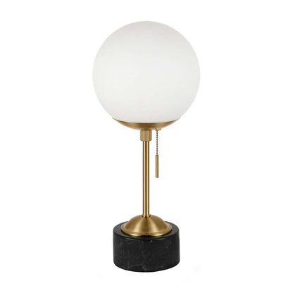 Hudson & Canal - Reagan 17.75in Tall Table Lamp with Glass Shade in Brass/ Black Marble/White Milk - TL0073 veiw 3