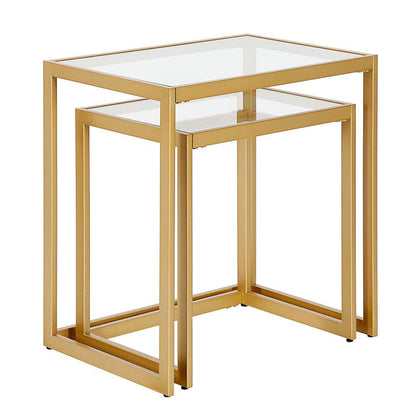 Hudson & Canal - Rocco Rectangular Nested Side Table in Brass - ST0555 veiw 3