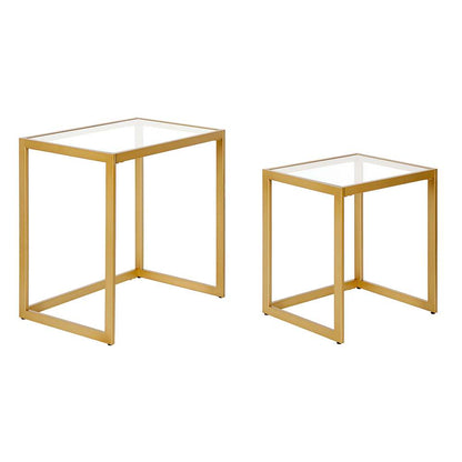 Hudson & Canal - Rocco Rectangular Nested Side Table in Brass - ST0555 veiw 4