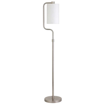 Hudson & Canal - Rotolo 62in Tall Floor Lamp with Fabric Shade in Brushed Nickel/White - FL1606 veiw 1