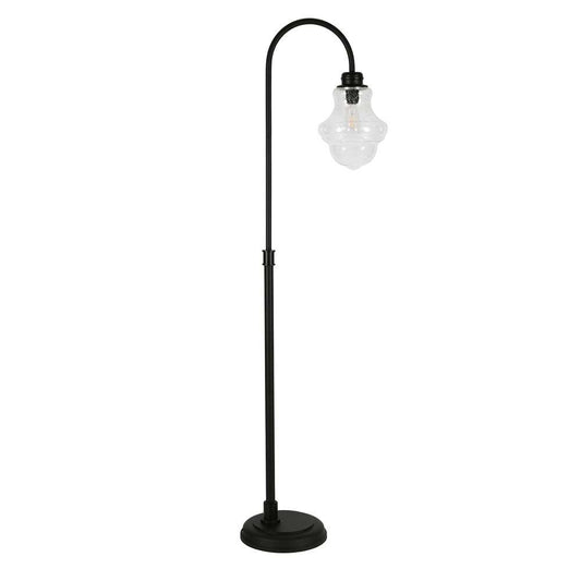 Hudson & Canal - Sara 70in Tall Floor Lamp with Glass Shade in Blackened Bronze/Seeded - FL0432 veiw 1