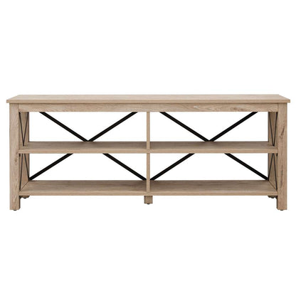 Hudson & Canal - Sawyer Rectangular TV Stand for TVs up to 70in in White Oak - TV0948 veiw 3